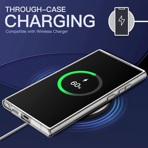 Image of JETech Cover Case for Samsung Galaxy S24 Ultra 5G, Non-Yellowing Shockproof Bumper Protective Phone Cover, Anti-Scratch Hard PC Back (Clear)