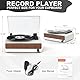 Udreamer Plattenspieler mit Lautsprecher Bluetooth Plattenspieler Vintage Vinyl Player Unterstützt USB AUX-Eingang Kopfhörer RCA Line-Out 3 Geschwindigkeiten Riemenantrieb Spiegeldesign Weiß