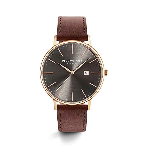 Preisvergleich Produktbild Kenneth Cole Herren Analog Quarz Uhr mit Leder Armband KC15059008