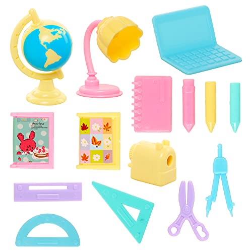 Joyfun 31 Pcs Doll Travel Accessories 4 Doll Backpack Bag With Zipper With 4 Computers 7 Pcs Study Accessories 8 Pcs Stationery Sets 4 Headsets For 11.5 Inch Doll #TOP1