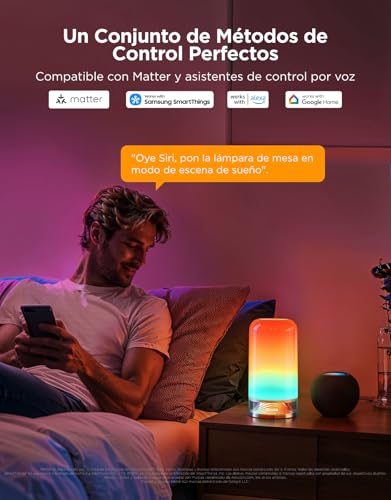 image for Govee RGBIC Smart Table Lamp 2, Touch Bedside Small Table Lamp Compati