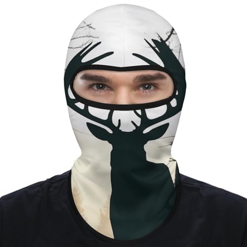 Balaclava para hombres, máscara para esquiar con silueta de ciervo, cubreboca para invierno, protección facial para ciclismo miniatura 7