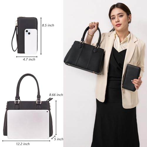 Image of Qiyuer Purses and Wallet Set for Women Satchel Handbag Tote Bag | 3 Zippered Compartments,Pebble PU leather,Multi-slot design,Everyday commuting