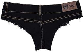 CHICTRY Women's Low Rise Mini Denim Shorts Cheeky Thong Jeans Shorts Hot Pants