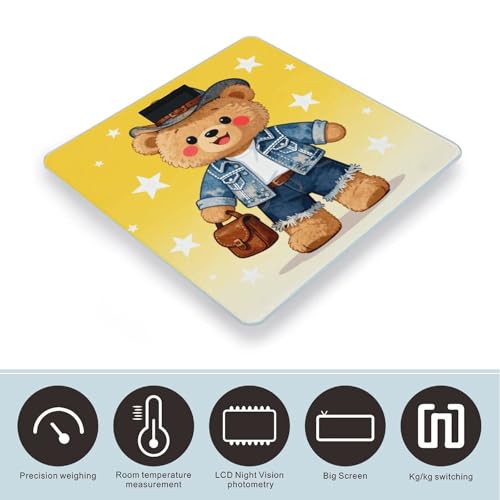 Báscula Digital Cowboy Teddy para Baño LCD Estable miniatura 3