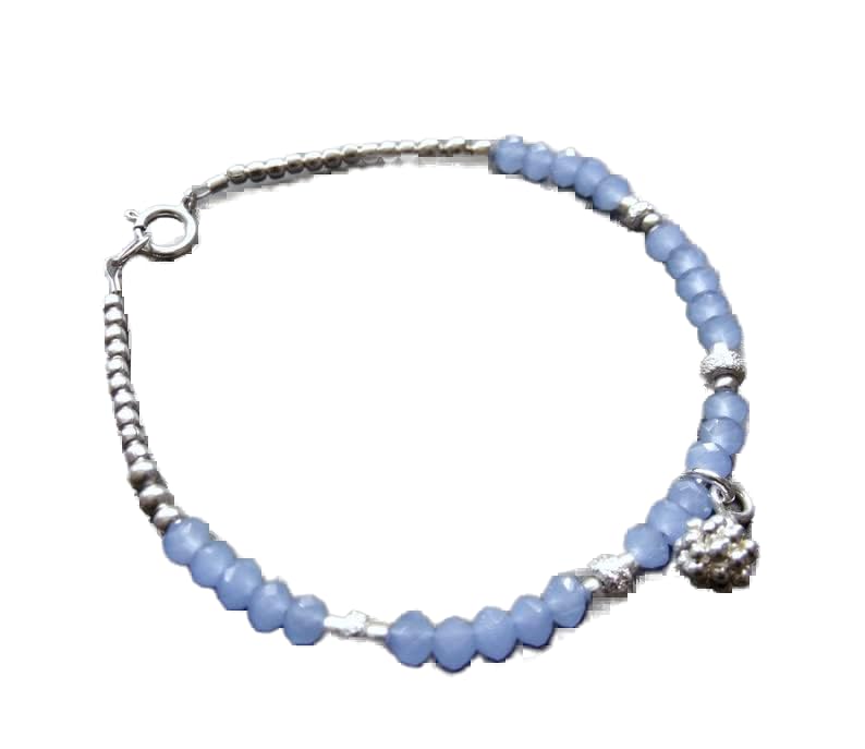 Bracelet quartz lavande en pierres facettées véritable bijou artisanal LKBEADS LCBR-4290