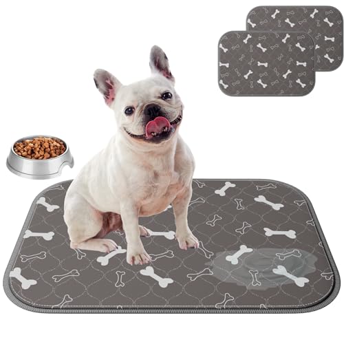 Image of EWISE Shop - 2 Pack EWISE Shop - Pee Pads for Dogs Reusable Washable Pee Pads & Non-Slip Puppy Training Pads Eco-Friendly Pee Mats for Dogs Absorbent & Odor-Controlling (Grey, Small)