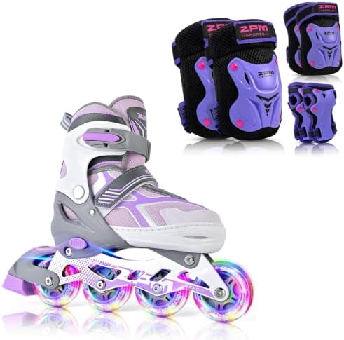 2PM SPORTS Violet S Inline Skates & Purple S Protective Gear Set image 5