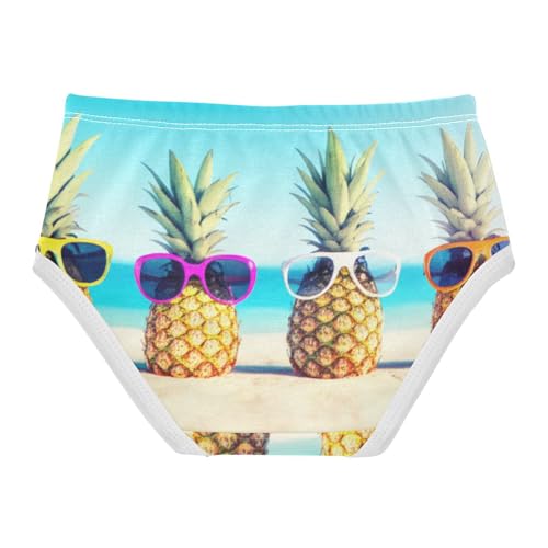 Cotton Girls Underwear Toddlers Cute Funny Beach Pineapples Panties for Girl Bright Kids Undies Briefs 2t2