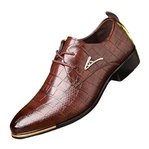 Men's PU Leather Oxford Shoes, Formal Dress Shoes for Wedding Party Office
