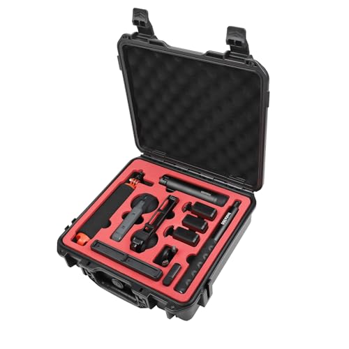 Drogear Waterproof Hard Case for Insta360 X5 Essentials Bundle/X4/X3 | Holds Up to 6 Batteries | Shockproof & Dustproof Protection | Fits Floating Hand Grip Selfie Stick Lens Guards & Accessories