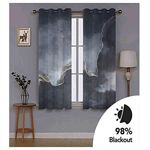 Rideau ciel gris abstrait 3D tissu isolant haut de gamme - 6