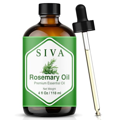 Siva Rosemary Essential Oil - 4 Fl Oz &ndash; 100% Natural Rosemary Oil - for Diffuser, Face, Skin Care...