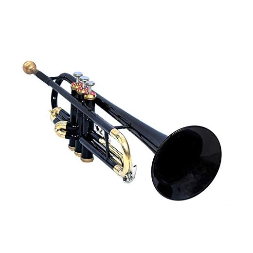 SM'SAI MUSICALS Bb Trumpet Instrument for Beginners & Intermediate Musicians, Phosphorus Copper Lead Mouthpipe, 3 Smooth Action Valves - Black-Golden