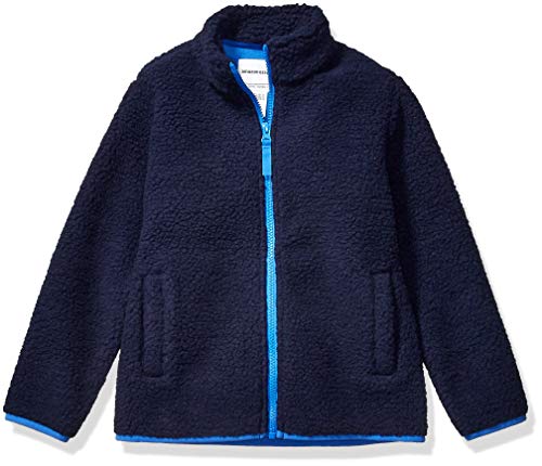 Amazon Essentials Kids Boys Polar Fleece Lined Sherpa Full-Zip Jackets, Washed Navy, X-Large