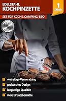 4smile Kochpinzette rund, 1 Stück - Hochwertige Kochpinzette Edelstahl, Grillpinzette 30 cm - Pinzette für Küche zum Kochen und Braten, praktische Küchenpinzette – Ansicht 2