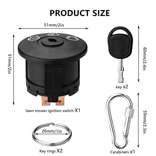 Tecreddy Ignition Switch 3 Position With Key For Cub Cadet, Troy-Bilt, Mtd, Craftsman, Husqvarna, Delta, Jd Riding Lawn Mower 925-04228, 725-04228 #TOP5