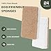 Isshah Plant-Based Kitchen Sponges - Natural, Eco-Friendly, Biodegradable Sisal Hemp Sponges for Dishes, Cleaning Sponge for Kitchen, Bathroom, Household - 24 Count