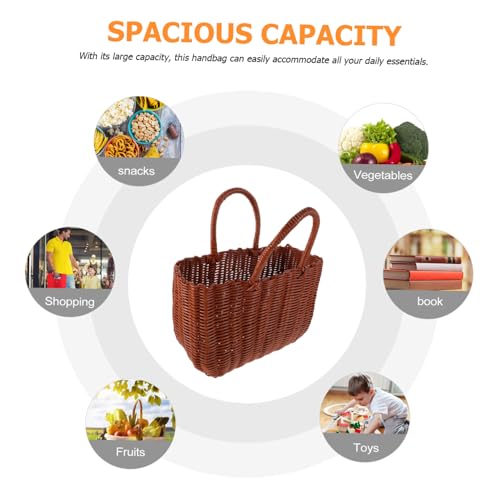 Woven Plastic Tote Bag for Women Lightweight Beach Bag Versatile Picnic Shopping Basket Chic Design for Outdoor Use Handbag for Summer Adventures3