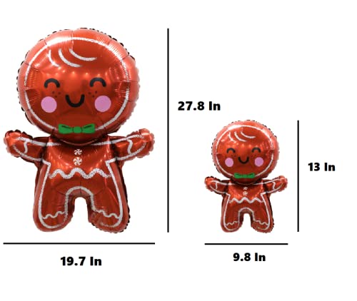 Zurbaa Gingerbread Man Family Christmas Foil Balloons - Big And Mini Gingerbread Man Xmas Decoration Kids Balloon New Year Eve Party Supplier Jm Puri Mi 8Pcs, Pink #TOP1