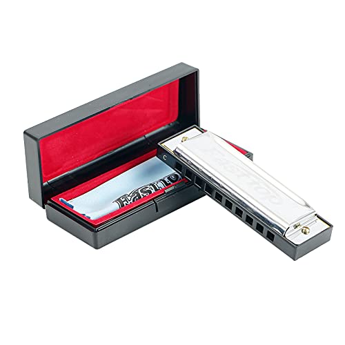 East top Blues Harmonica, Diatonic Harmonica Key of C 10 Holes 20 Tones Mouth Organ blues harp harmonica For Adults, Kids, Beginners, Professionals and Students
