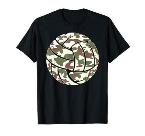 Camo Volleyball Graphic Tee for Sport Lovers Volleyball Fan T-Shirt