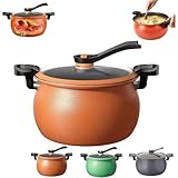 Multifunktionaler Schnellkochtopf mit großer Kapazität, Antihaft-Schnellkochtopf, 8L Mikro-Schnellkochtopf mit transparenter Abdeckung, Anti-Verbrühungs-Griff, Schnellkochtopf für alle Herdplatten