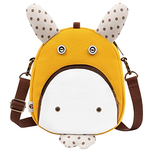 WACCET Sac à Bandoulière Fille, Petit Pochette Bandoulière Enfant Sacoche Bandoulière avec Longue Sangle Réglable et Dragonne Sac a Main Petite Fille pour Filles, Garçon, Enfant etc. (Jaune) Cover