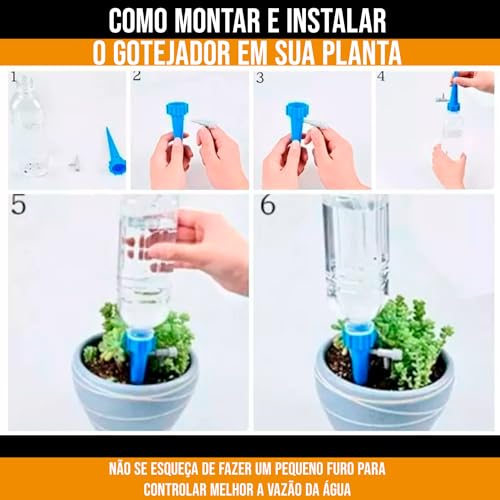 24 Gotejador Bico Automático Acoplável Garrafa Irrigação Regulavel Vasos Plantas Jardim Aspersão Got