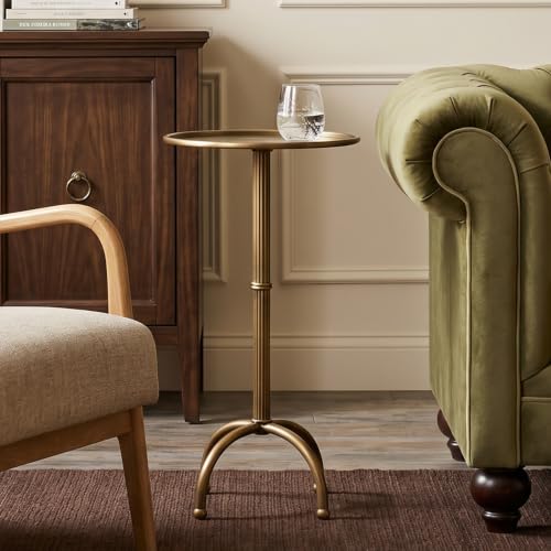Lynder & Co. Martini Drink Table, Brass Side Table 12.5''x27.5''