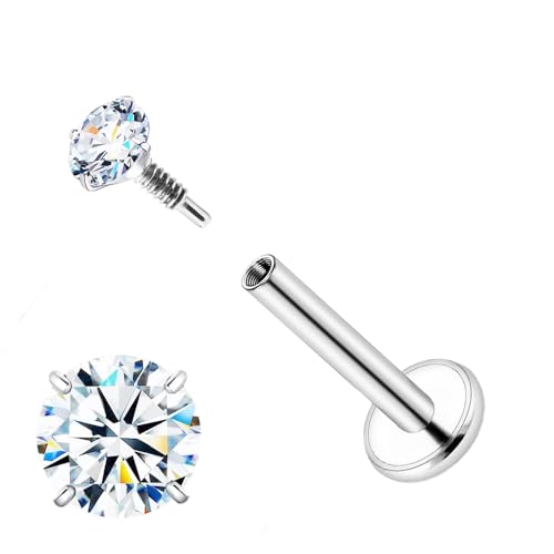 16G 18G Moissanite Earrings D Color VVS1 Clarity, G23 Titanium