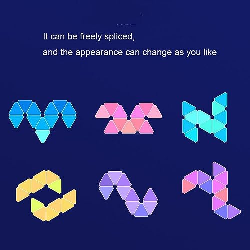 fbkapelk WiFi Bluetooth 5V USB Triangle Lamps Quantum Atmosphere LED Night Light for Game Bedroom Decoration Creative Decorat Wall Lamps (10 PCS Bluetooth)