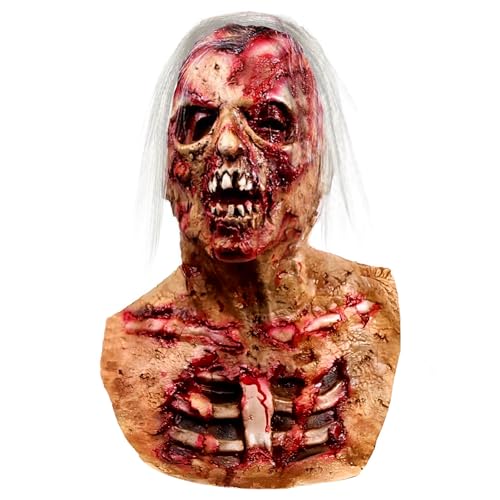 Dinwenddey Halloween Scary Zombie Mask, Horror Monster Creepy Head Masks