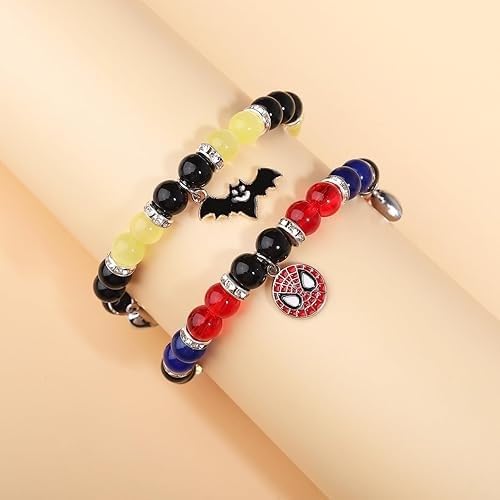 Image of Spiderman Kitty Magnetic Friendship Bracelets, Couple's Bracelets, Valentine's Day Gifts for BFF, BF, GF, Women, Men, Girls, Kids