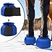 Abbylike Bell Boots for Horses 1 Pair/2 Pair Available, Protect Against Hoof Impact Trauma, Rubber Bell Boots Horse Care for Turnout, No Rub Design Wrap Hook and Loop(L,Dark Blue,1 Pair)