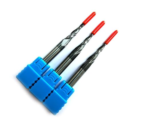 3Pcs Cnc Carving 4.82 Deg Tapered Angle Ball Tip Radius=0.5Mm X 1/4" Shank Tungsten Solid Carbide Hrc55 With Tiain Coated Router Bits #TOP4