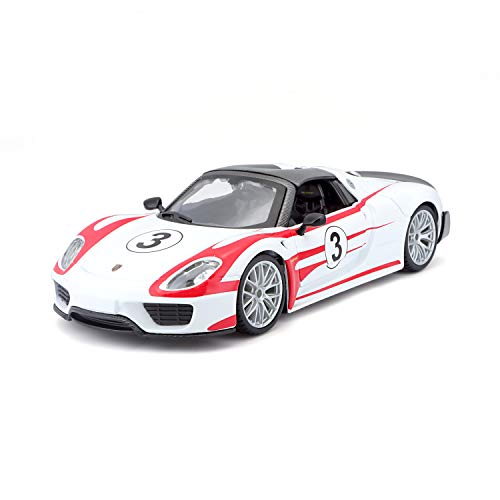 Bburago Race Porsche 918 Spyder Weissach Package Diecast Vehicle (Colors May Vary/1:24 Scale)
