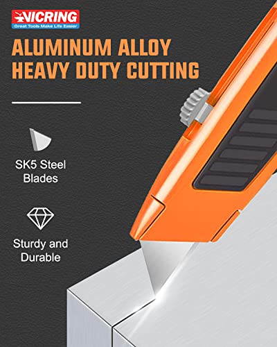 Utility Knife Box Cutter Retractable Heavy Duty Sk5 Steel Blades Razor Knife Utility For Boxes Cardboard Carpet 2Pack Box Cutters (4-Pack, Multicolored) #TOP2