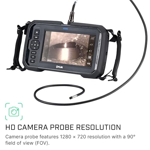 Image of FLIR VS80 HD Probe Videoscope Kit with 5.5mm x 1m Long Probe | HD camera probe, VS80 display, metal case, neck /hand straps, audio headset, image /video capture
