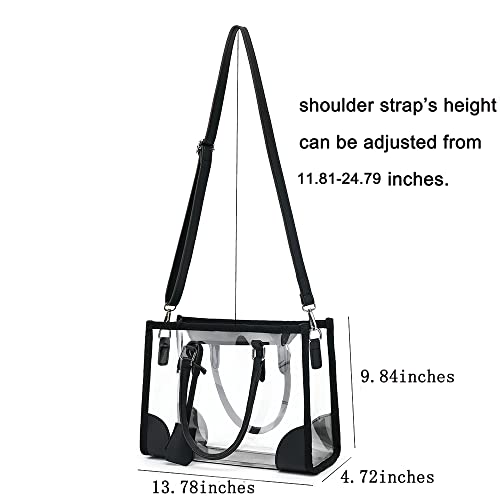 FAIME Cute Tote Bag, Stadium Approved Clear Handbag with Zippers & Adjustable Strap3
