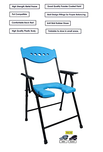 Image of MUBBA Shower chair Toilet Portable commode bathroom comode bedside with POT