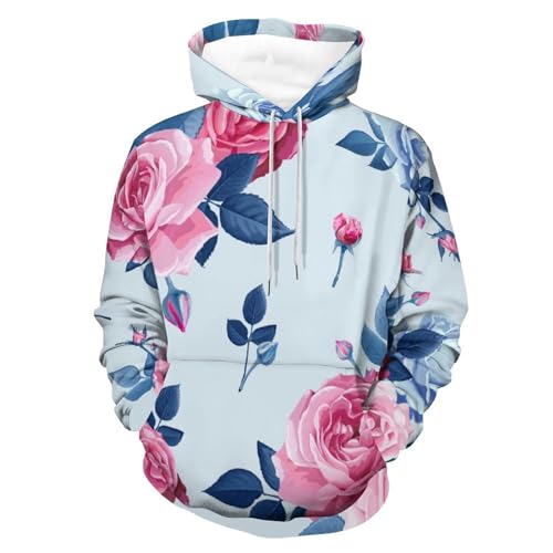 Sweatshirt rose fleur unisexe taille S contre le froid