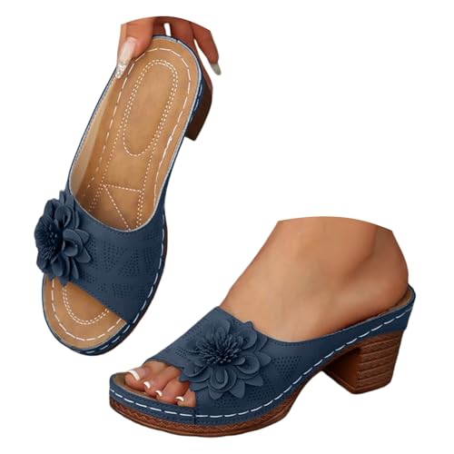 Talons hauts sandales d'été pour femme chaussures de loisirs antidérapantes chic