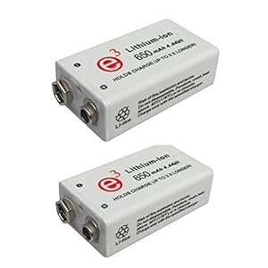 2 stuks 9V 650mAh Li-ion batterij Oplaadbare 9V Li-ion batterij