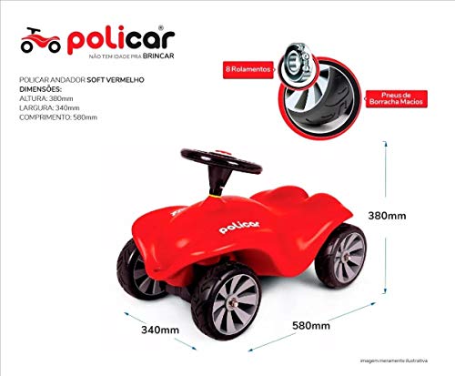 Policar Andador Soft Vermelho, POLIPLAC