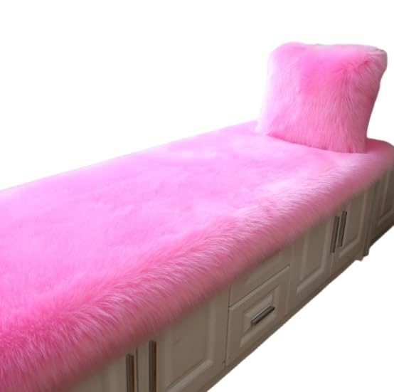 Tapis en peluche rose 50x80 antidérapant : tapis de sol intérieur et descente de lit