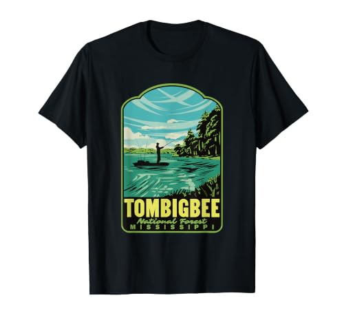 Image of Tombigbee National Forest Choctaw Lake Mississippi Retro Art T-Shirt