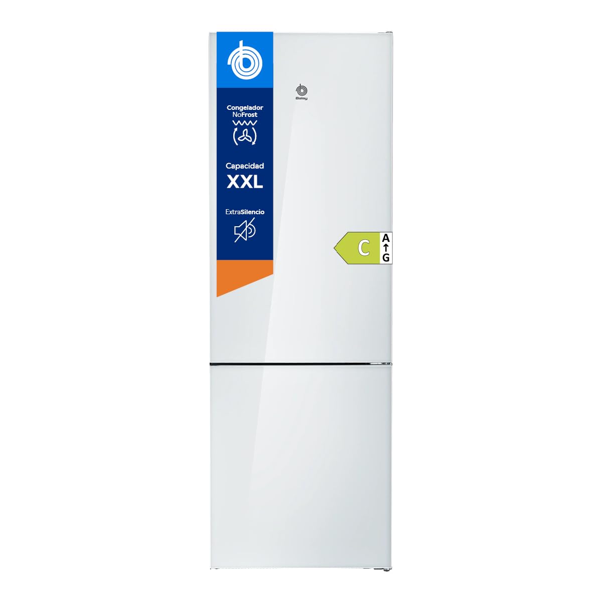 Balay, Frigorífico combinado, XXL, 203 cm, Cristal Blanco, 3KFC879BI