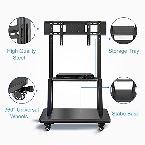 Soporte alto para TV con almacenamiento y ruedas miniatura 4