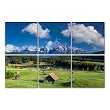 Art Acoustic Panels Blue sky at Alpine Lake Geroldsee view to mount Karwendel Garmisch 6 Pack Decorative Sound Absorbing Wall Panel Noise Canceling Soundproof Padding for Home & Office, 72'x48'
